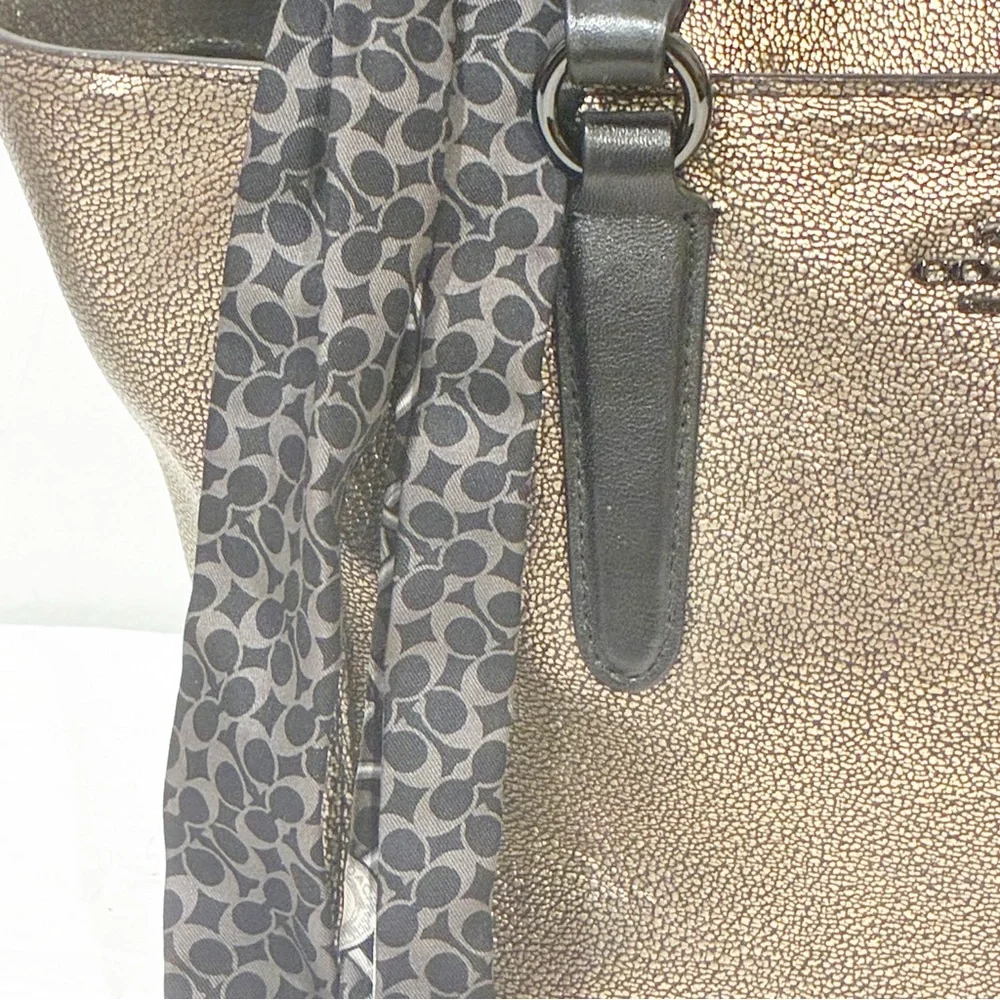COACH Crosby Mini Carryall in Metallic Gold Leather‎ Handbag Tote